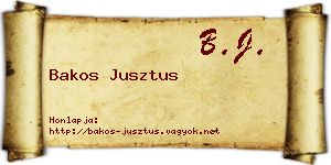 Bakos Jusztus névjegykártya